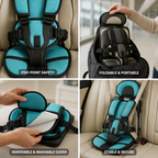 Five-Point Harness Foldable Child Travel Seat (Removable & Washable Cover)