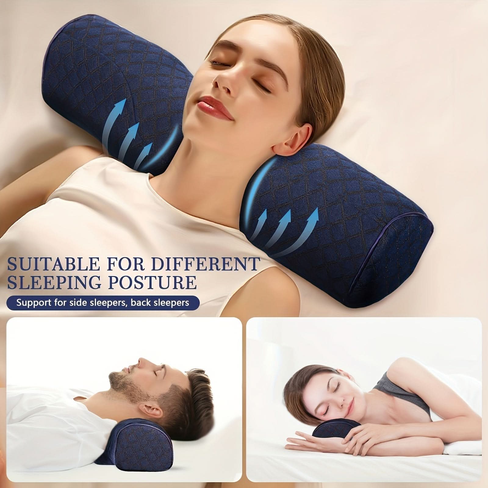 Cervical Neck Pillow | Medium-Firm Memory Foam | 2 Colors | Noble
