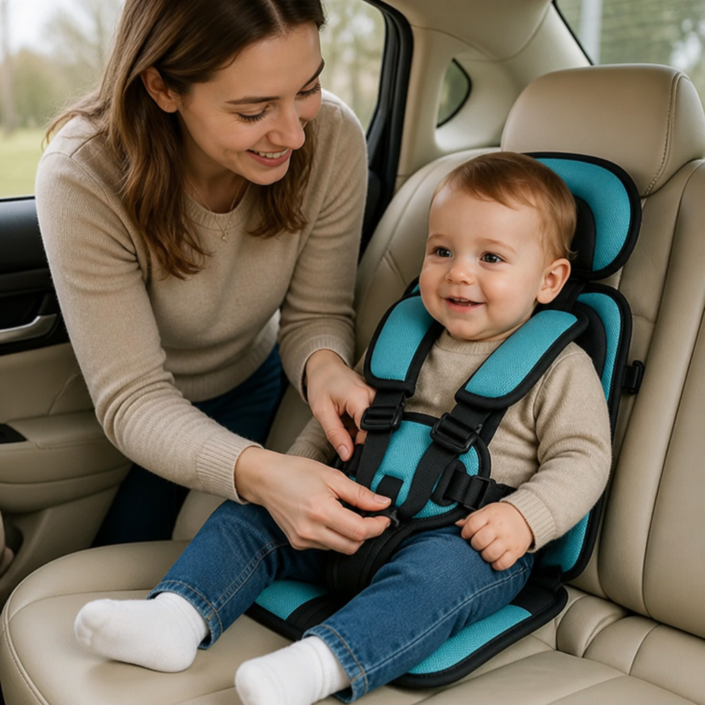 Five-Point Harness Foldable Child Travel Seat (Removable & Washable Cover)