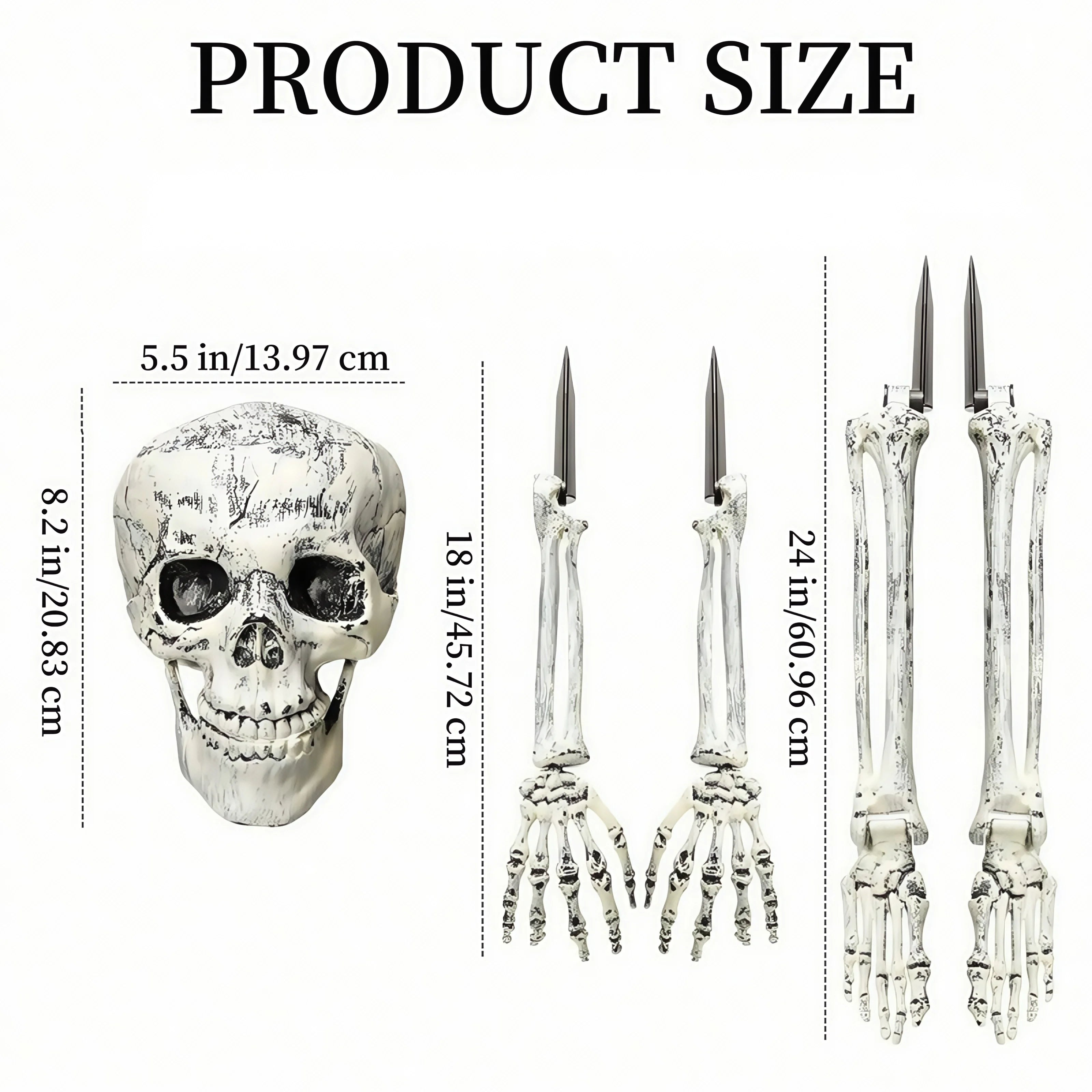 Halloween Yard Stakes | Skeleton Arms and Legs | Weather Resistant | Weald