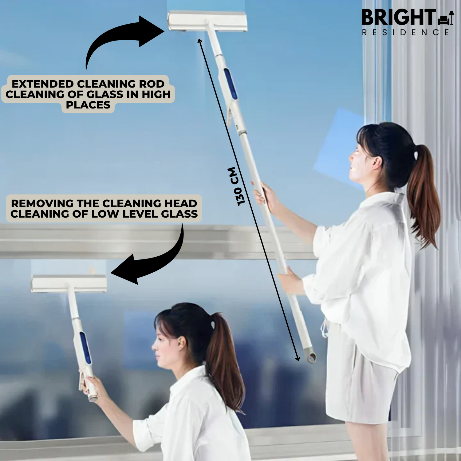 Window Cleaner | Spray and Wipe in One Tool | Long Reach Pole | Brook