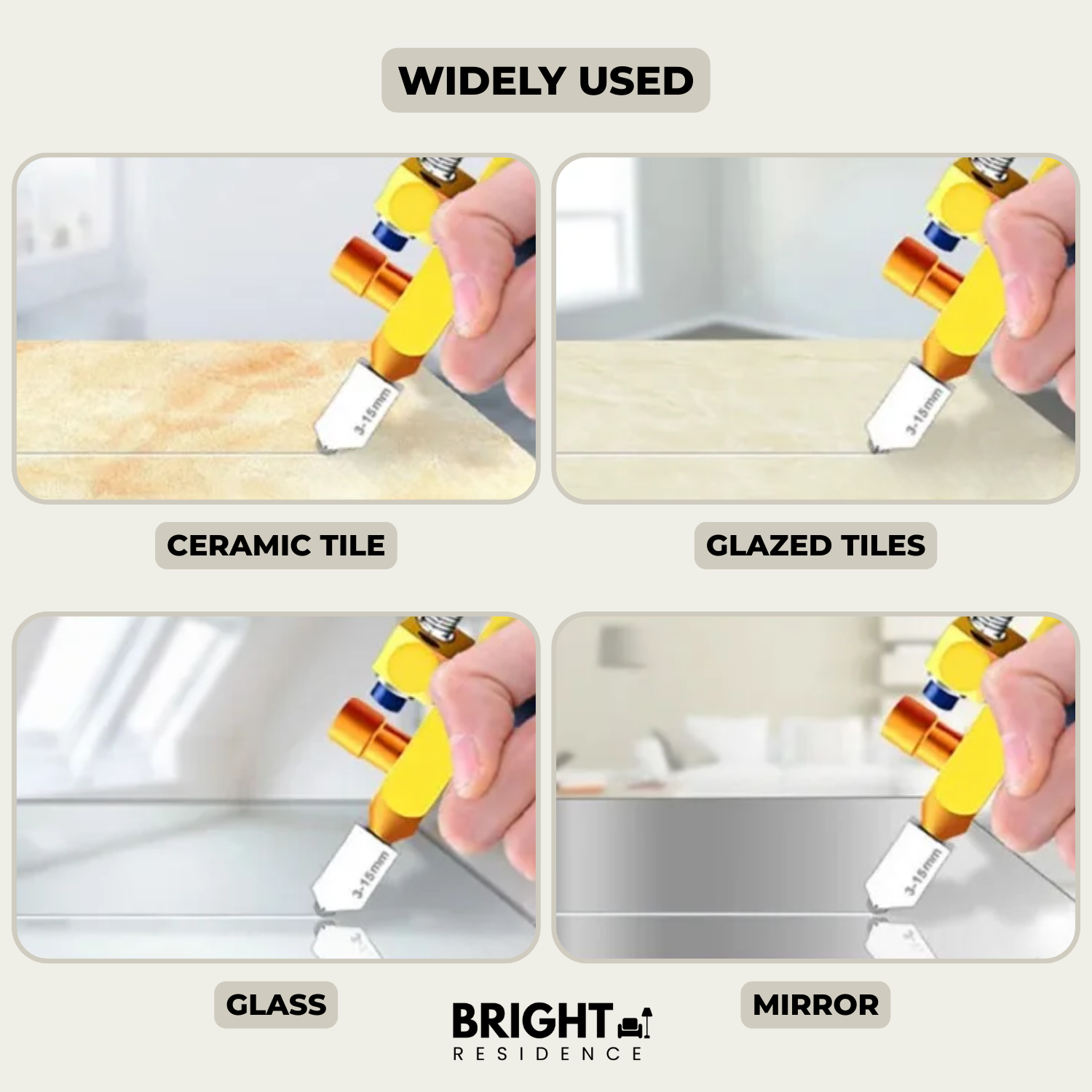 Tile Cutter | Cuts Tile Glass and Thin Metal | Ergonomic Grip | Ardent