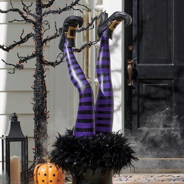 Witch Leg Yard Stakes | Set of 2 Resin Stakes | Indoor and Outdoor | Thistle