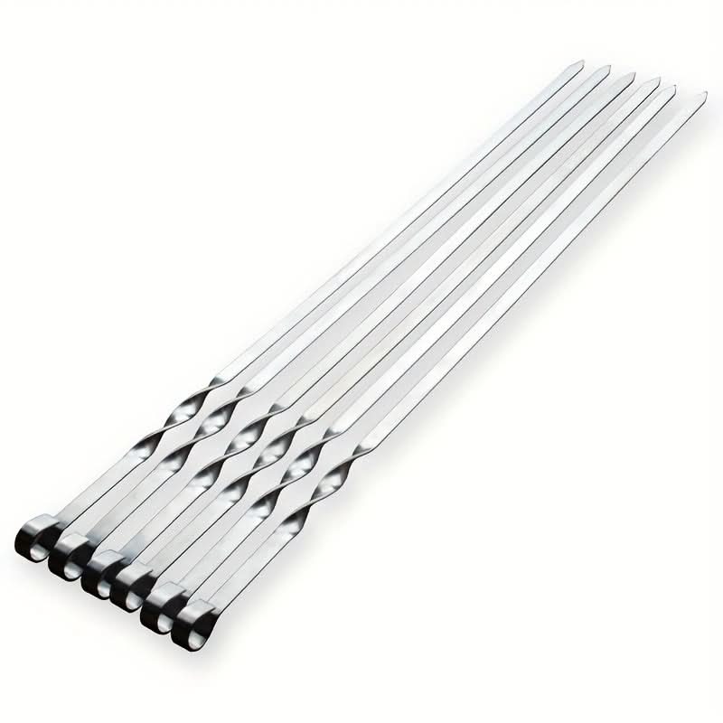 BBQ Skewers | 23.6 In Long Handles | Set of 6 Reusable | Mica