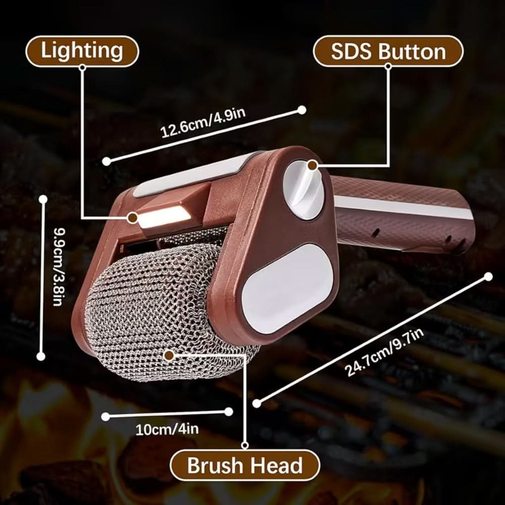 Grill Cleaning Brush | Stainless Steel Roller | USB Rechargeable | Granite