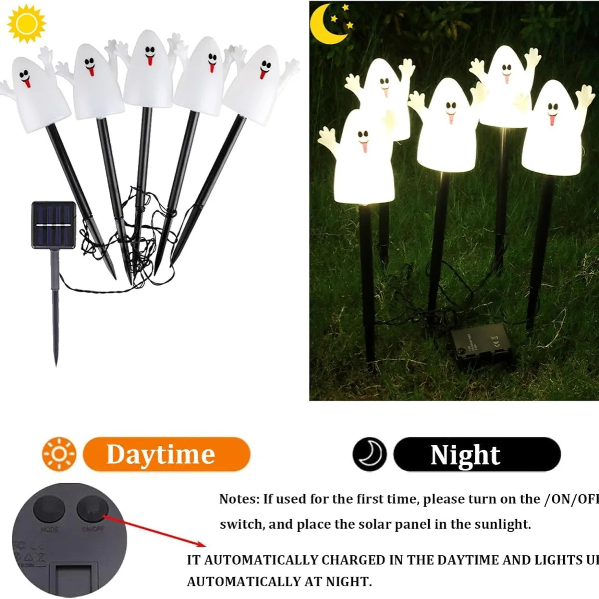 Solar Yard Lights | 8 Lighting Modes | IP55 Outdoor Set of 5 | Trellis