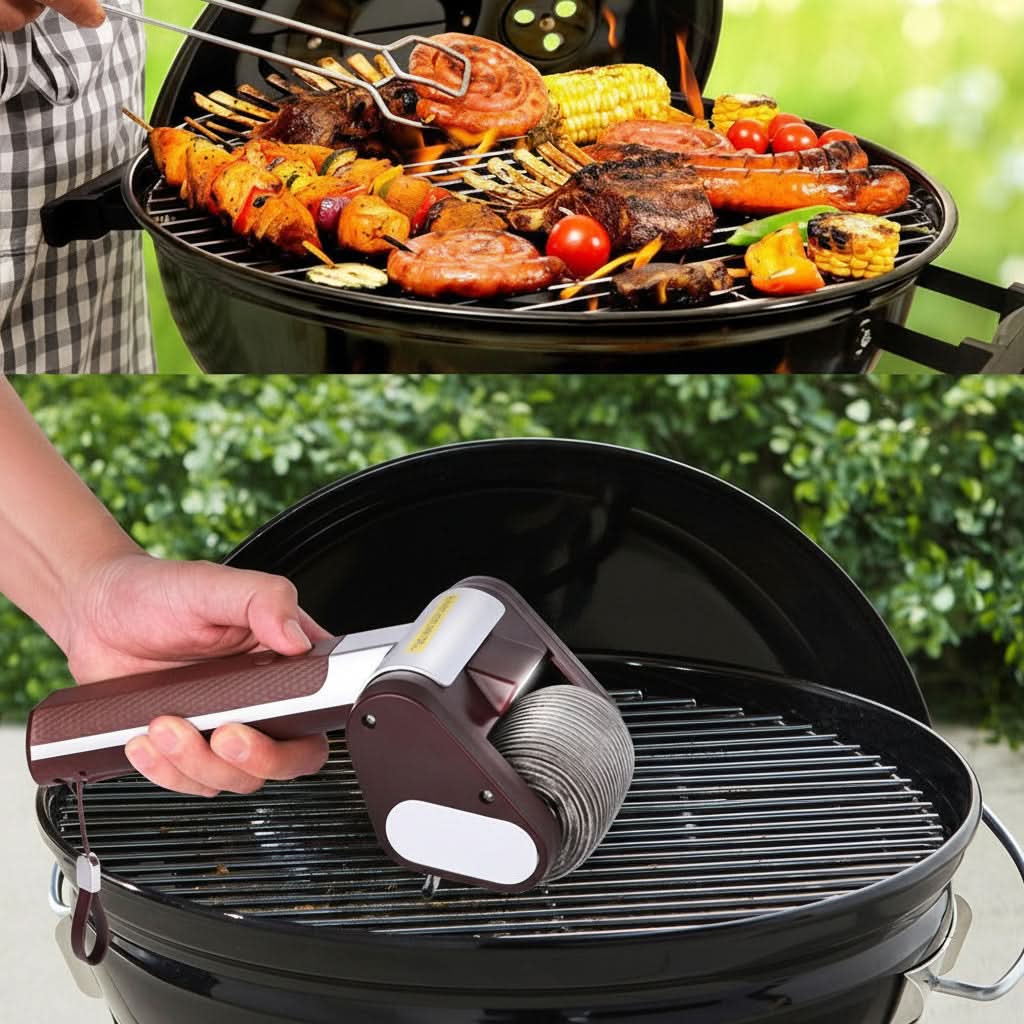 Grill Cleaning Brush | Stainless Steel Roller | USB Rechargeable | Granite