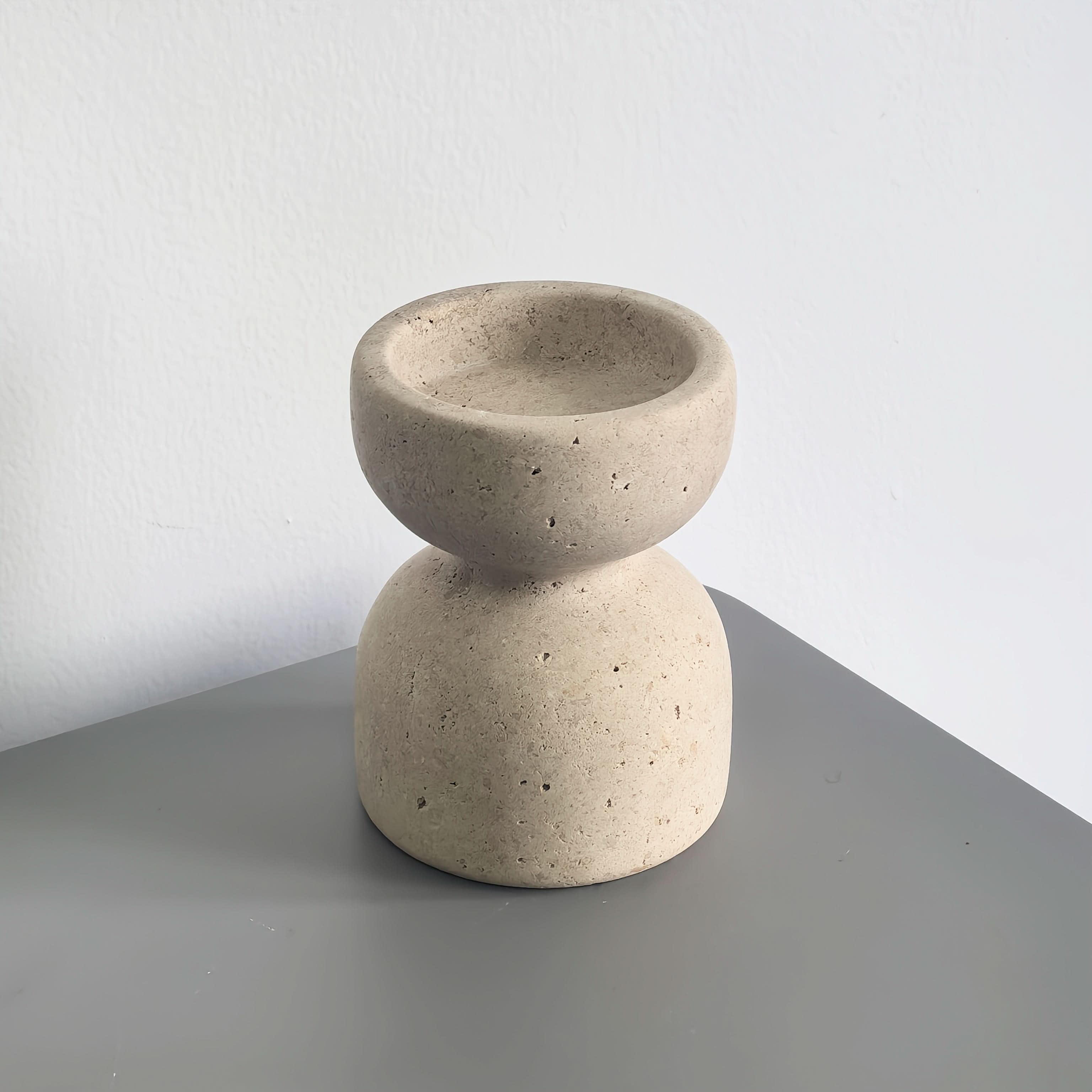 Candle Holders | Natural Marble & Travertine | Polished Finish | Quarry