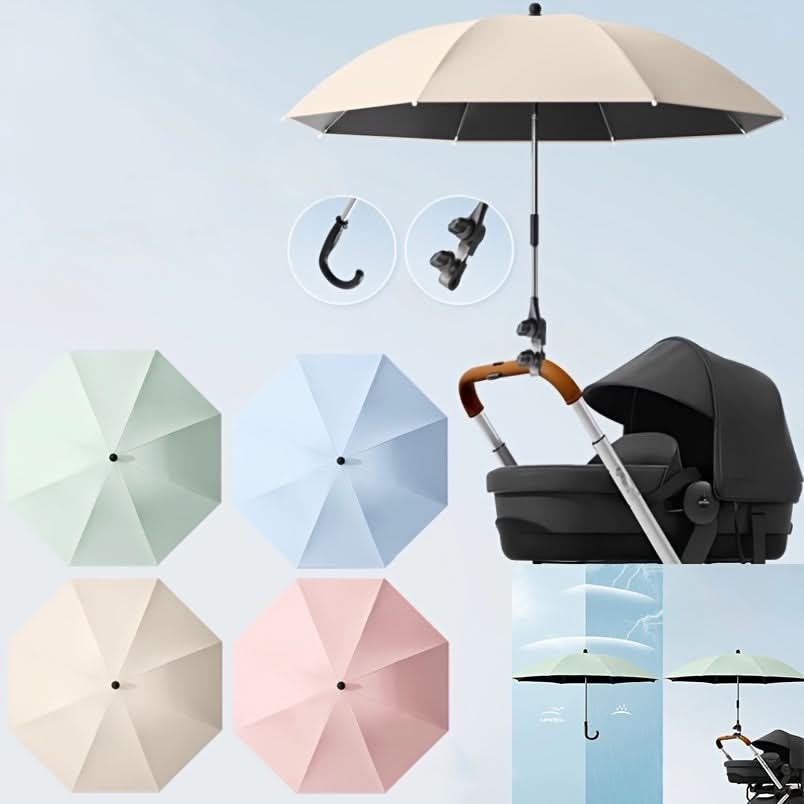 Stroller Umbrella | UV-Resistant Fabric | Bendable Clamp Arm | Kite
