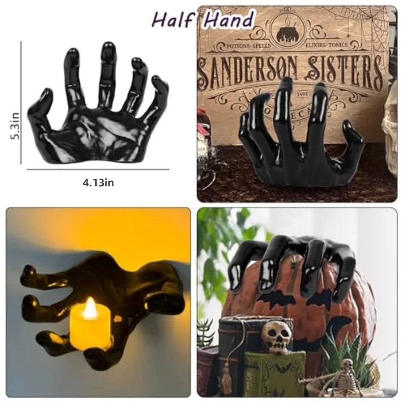 Halloween Wall Prop | Life Size Resin Hand | Screw or Tape Mount | Umber