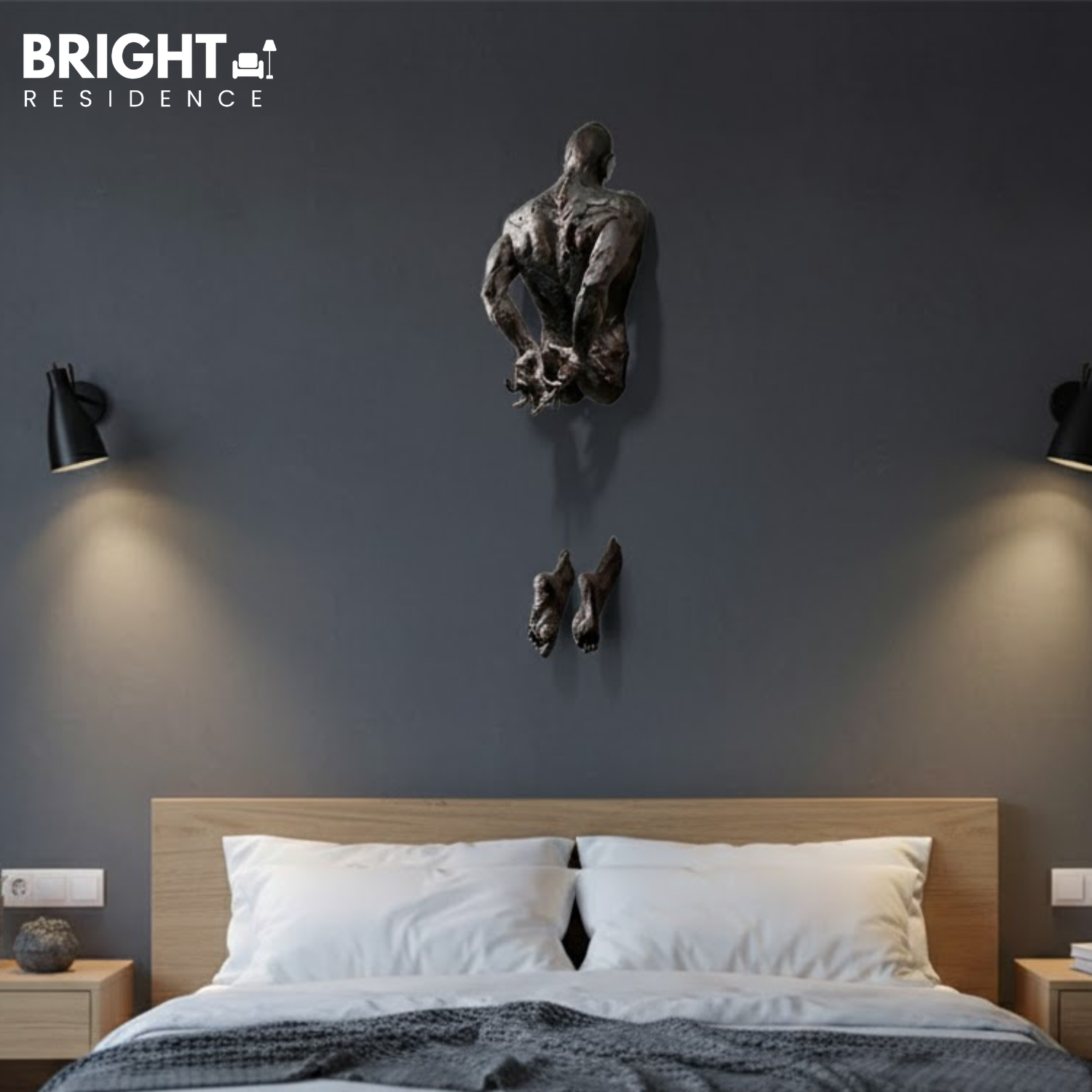 Wall Sculpture | Handcrafted Resin Detail | Built-In Hanging Hook | Echo