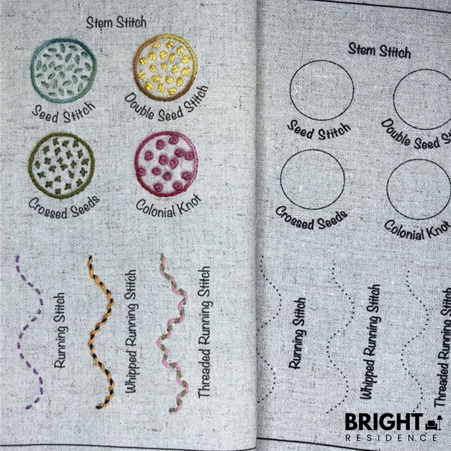 Embroidery Practice Book | 86 Stitches | Reusable Linen Pages | Fable