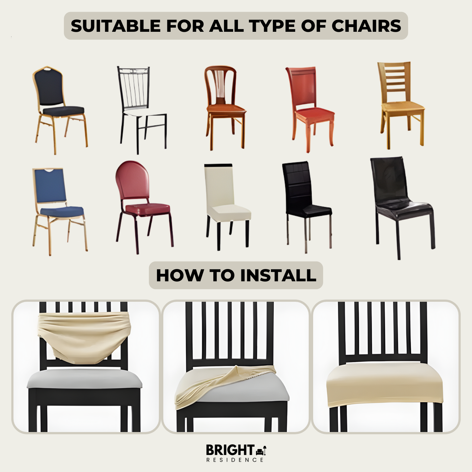 Chair Cover | Waterproof Stretch Fit | Machine Washable | Elm