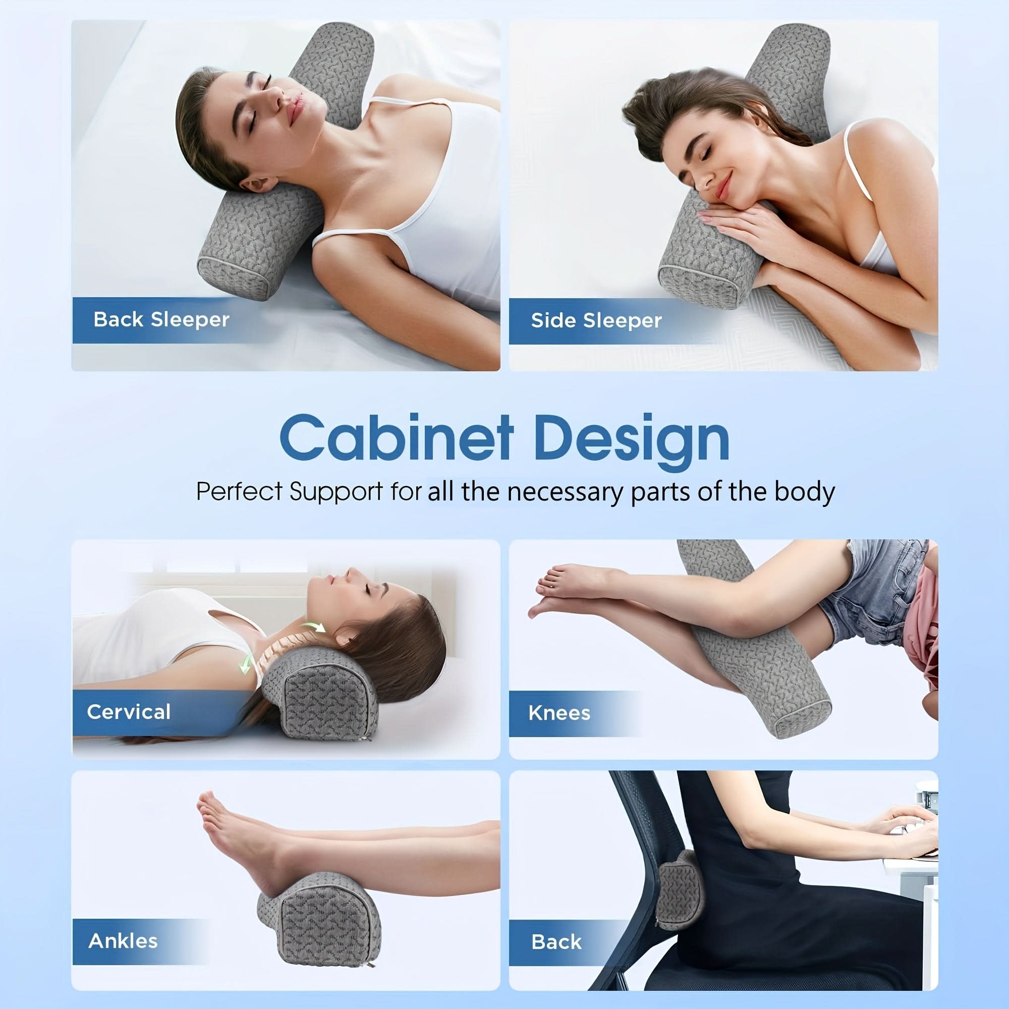 Cervical Neck Pillow | Medium-Firm Memory Foam | 2 Colors | Noble