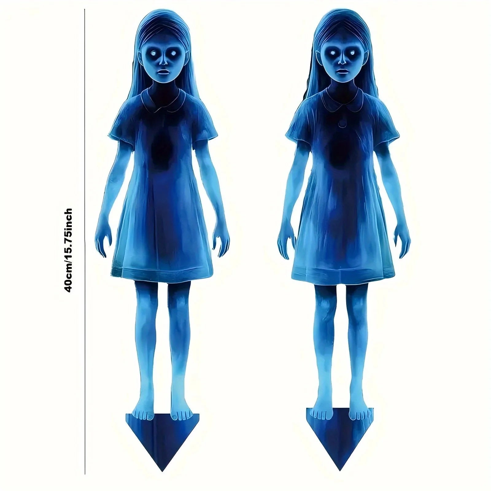 Yard Stake Decorations | Metal Ghost Silhouettes | Set of 2 No Assembly | Trail