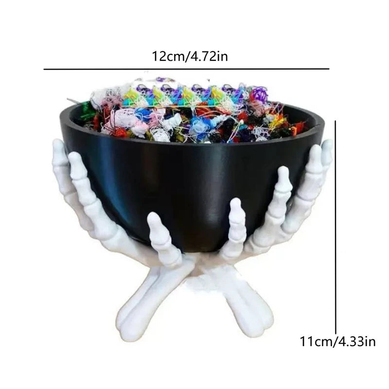 Candy Bowl | Skeleton Hand Design | Removable Dish for Easy Rinsing | Terra