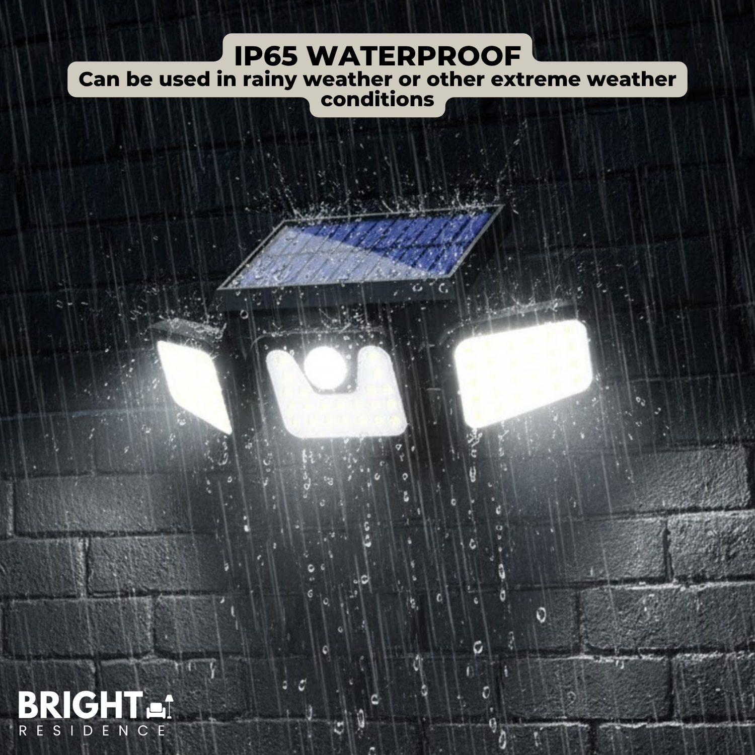 Solar Security Light | 3 Light Panels | Motion Sensor | Comet
