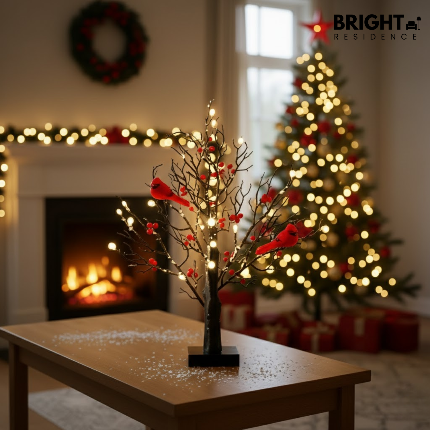 Christmas Tree | 21 Inch Tabletop Size | Warm LED Lights | Elder