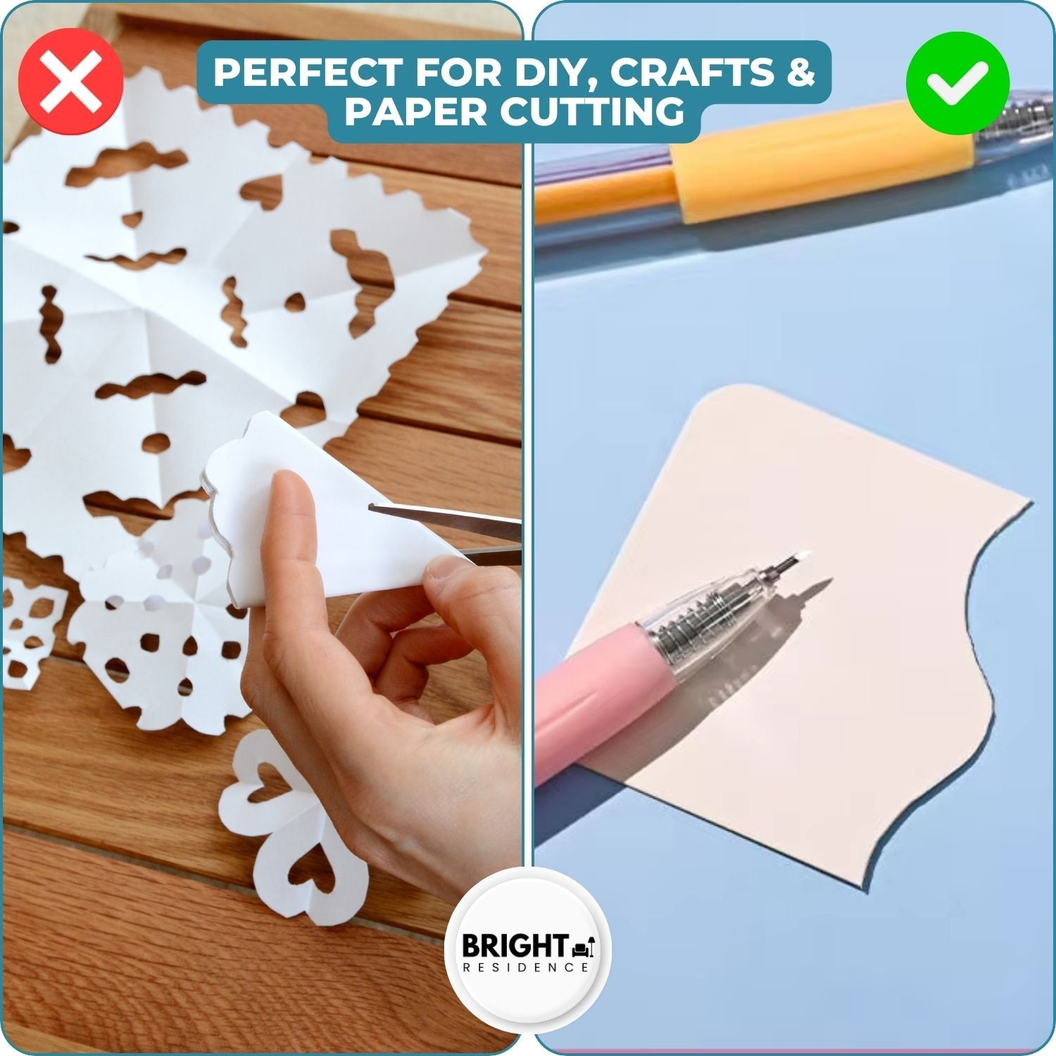 Craft Cutting Pen | 360 Degree Rotating Blade | Stainless Steel Tip | Arrow