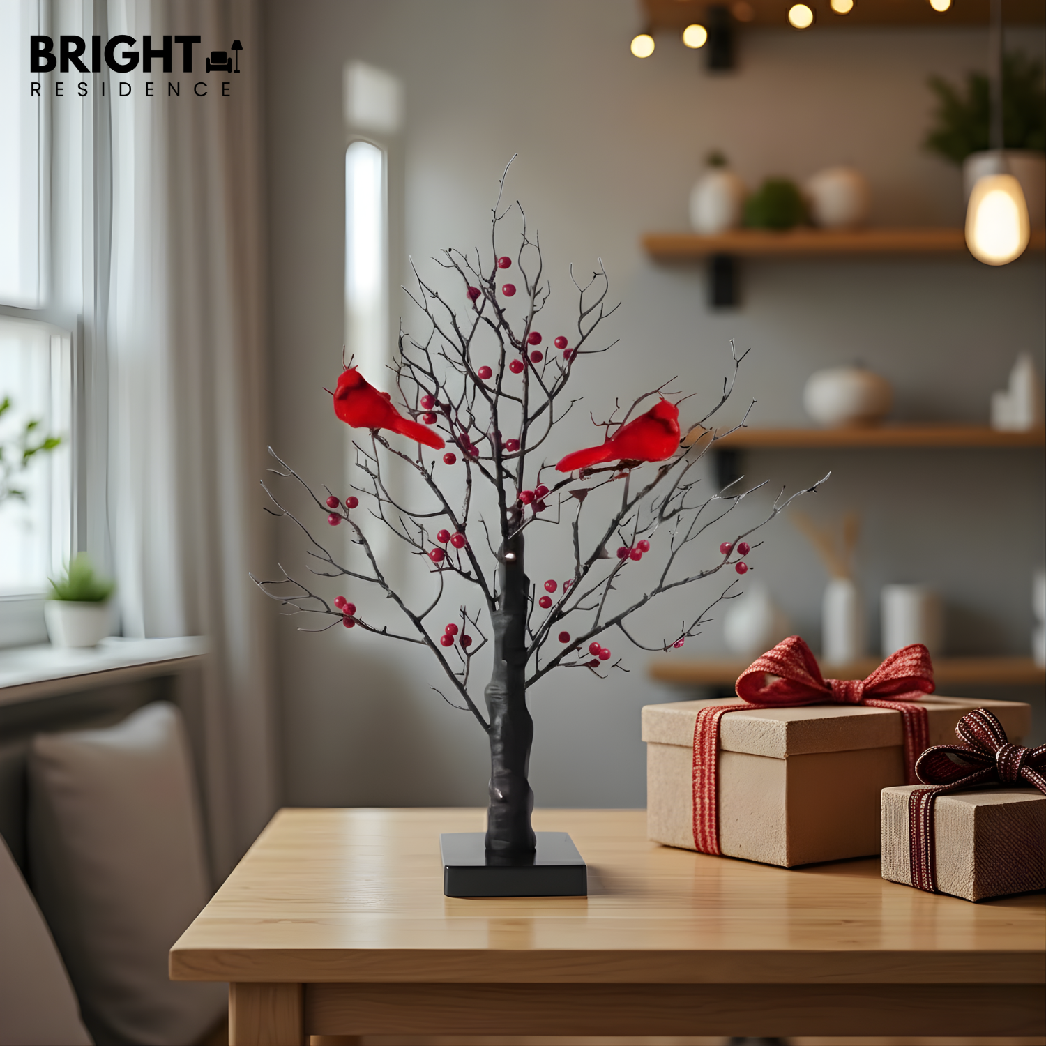 Christmas Tree | 21 Inch Tabletop Size | Warm LED Lights | Elder