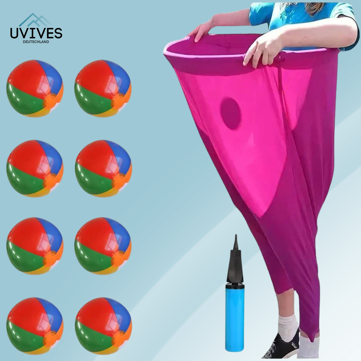 Outdoor Toss Game | 8 Inflatable Balls | Pump Included | Clover