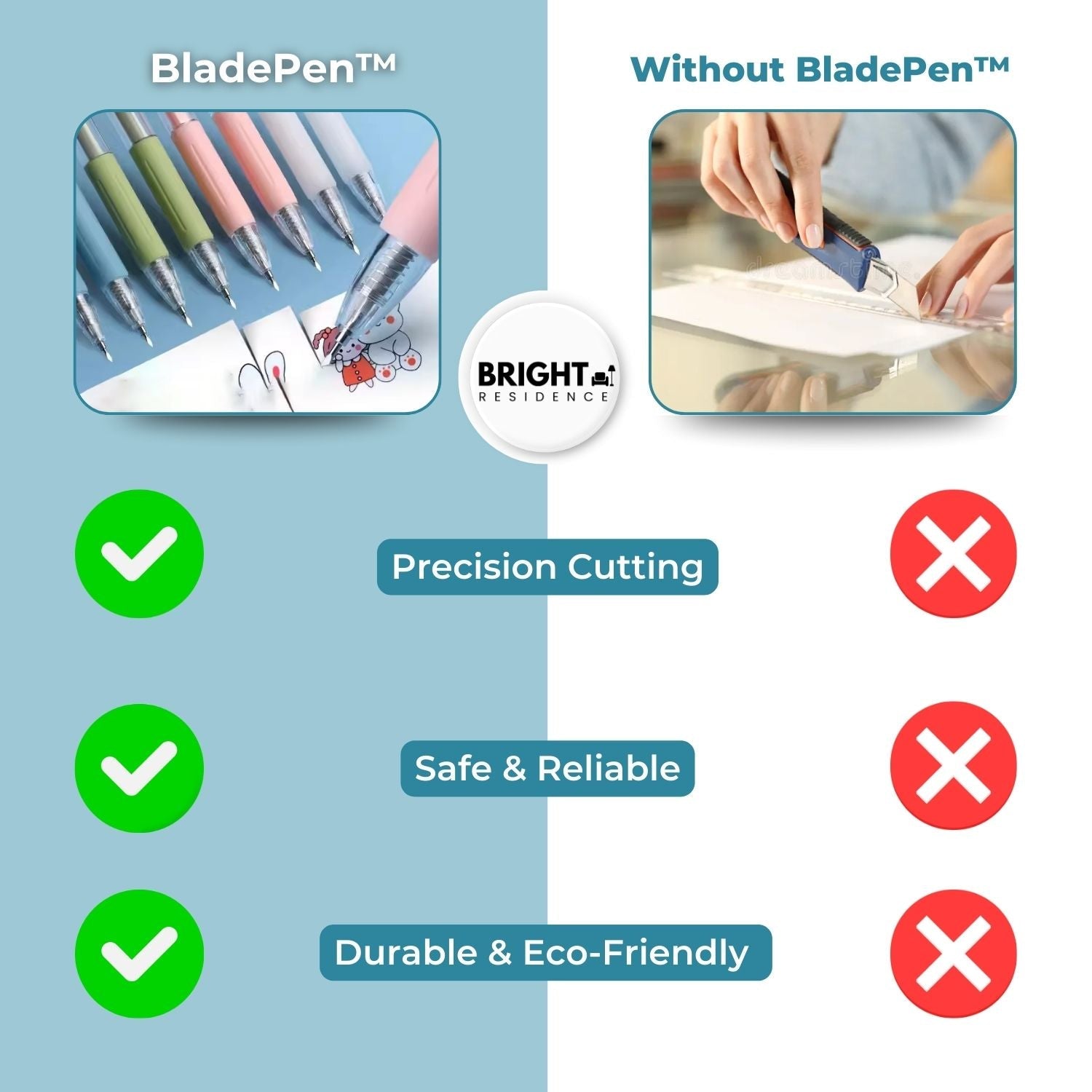 Craft Cutting Pen | 360 Degree Rotating Blade | Stainless Steel Tip | Arrow