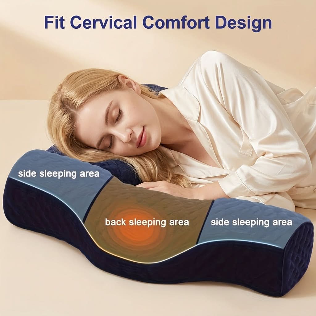 Cervical Neck Pillow | Medium-Firm Memory Foam | 2 Colors | Noble