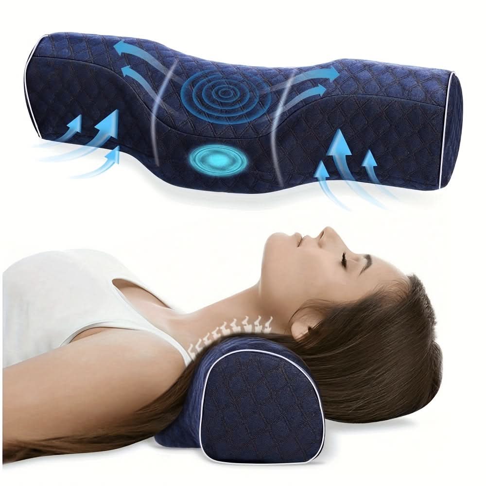 Cervical Neck Pillow | Medium-Firm Memory Foam | 2 Colors | Noble