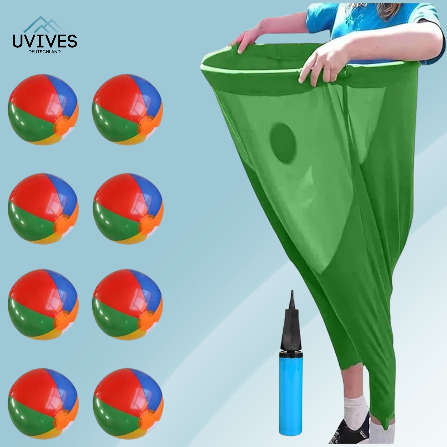 Outdoor Toss Game | 8 Inflatable Balls | Pump Included | Clover