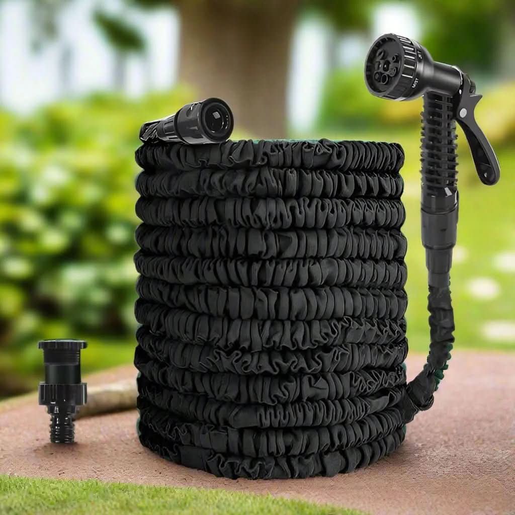 Garden Hose | Expands for Easy Storage | 7 Spray Patterns | Inlet