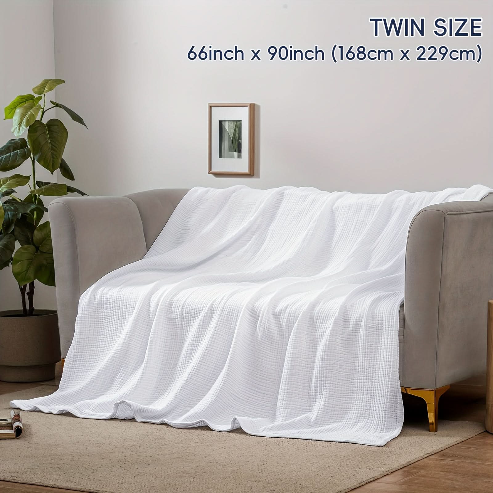 Cotton Blanket | Four-Layer Gauze Weave | Machine Washable | Sable