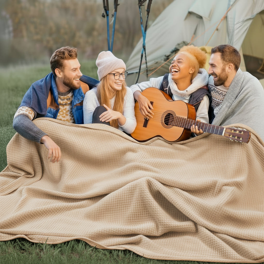 Throw Blanket | Breathable Waffle Weave | 6 Colors | Lyric