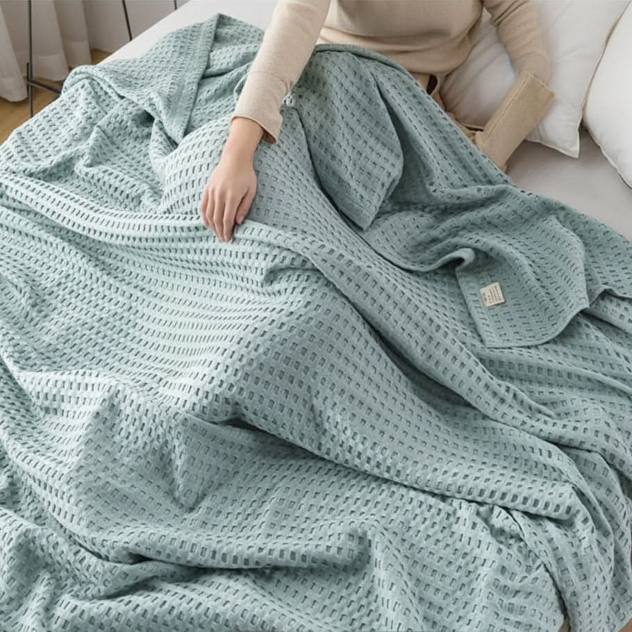 Throw Blanket | Breathable Waffle Weave | 6 Colors | Lyric