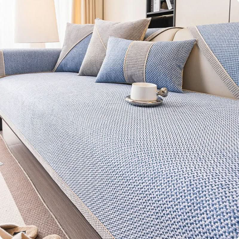 Sofa Cover | Breathable Cotton-Linen | Non-Slip Quilted Fit | Reed
