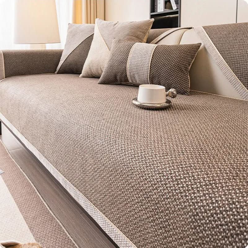 Sofa Cover | Breathable Cotton-Linen | Non-Slip Quilted Fit | Reed