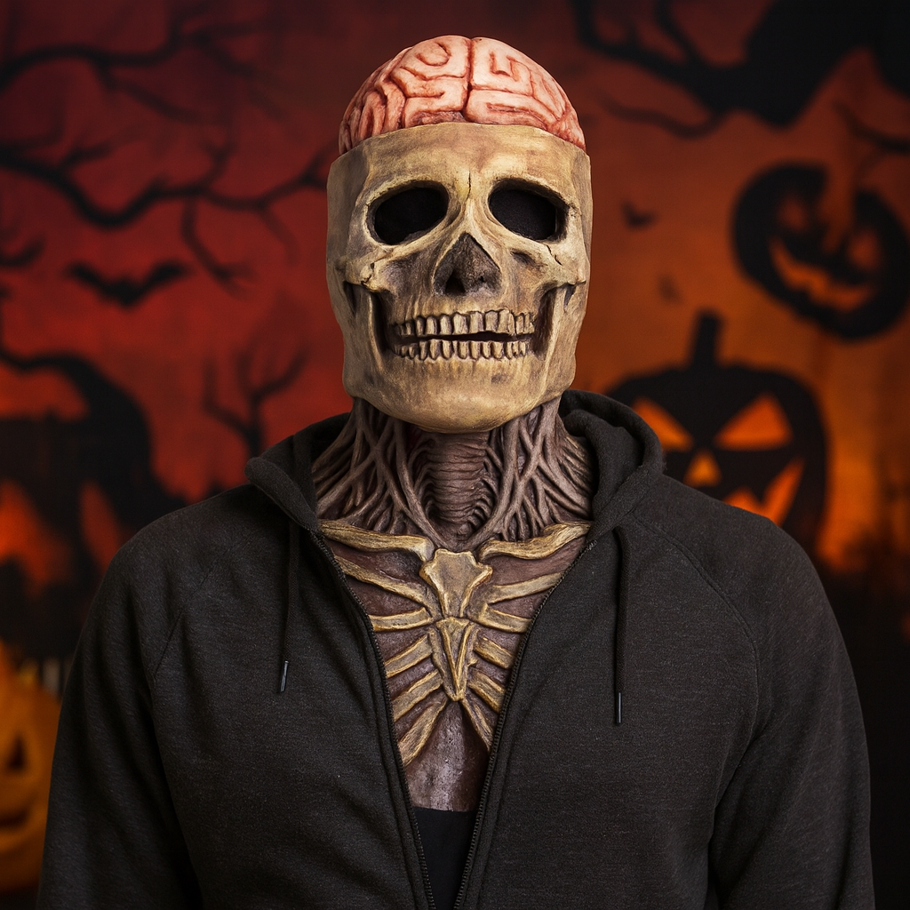 Skull Mask | Moving Jaw | Stretch Latex Full Head Coverage | Tempo