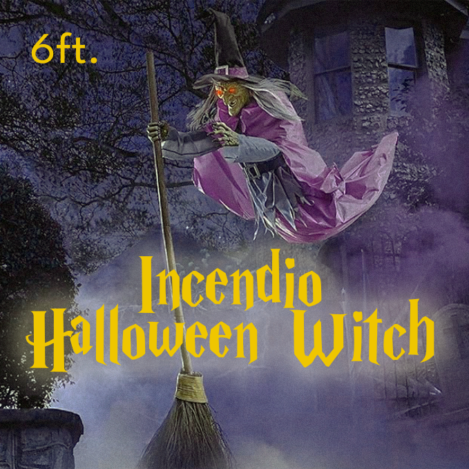 Halloween Yard Decor | 6 ft Floating Witch | No Tools Needed | Rowan