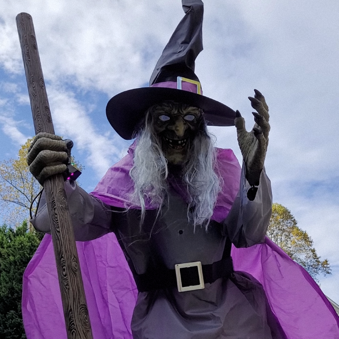Halloween Yard Decor | 6 ft Floating Witch | No Tools Needed | Rowan