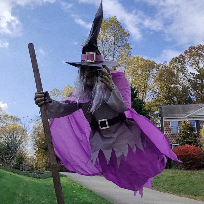 Halloween Yard Decor | 6 ft Floating Witch | No Tools Needed | Rowan