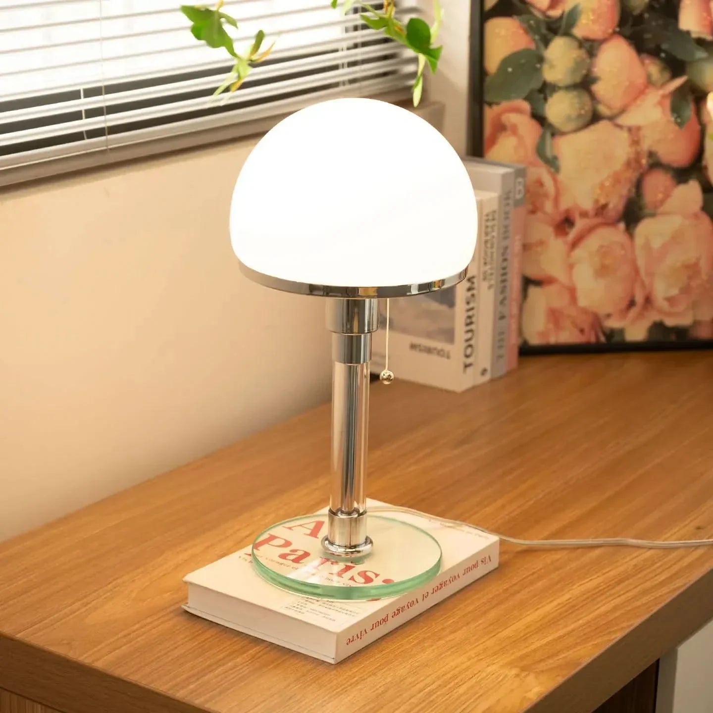 Table Lamp | Antique Glass Shade | Warm Ambient Glow | Indigo
