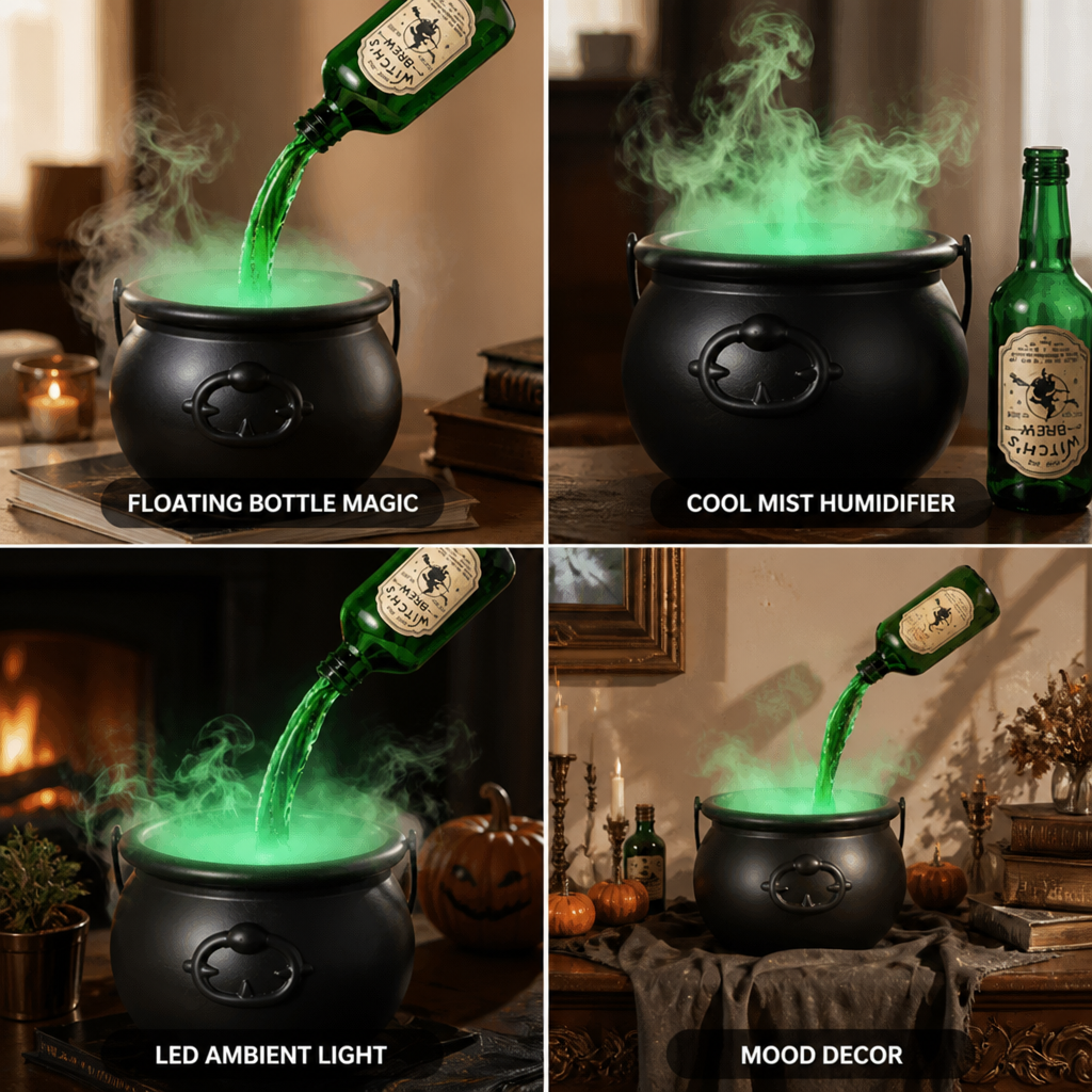 Floating Bottle & Mist Diffuser Witch Cauldron (Tabletop)