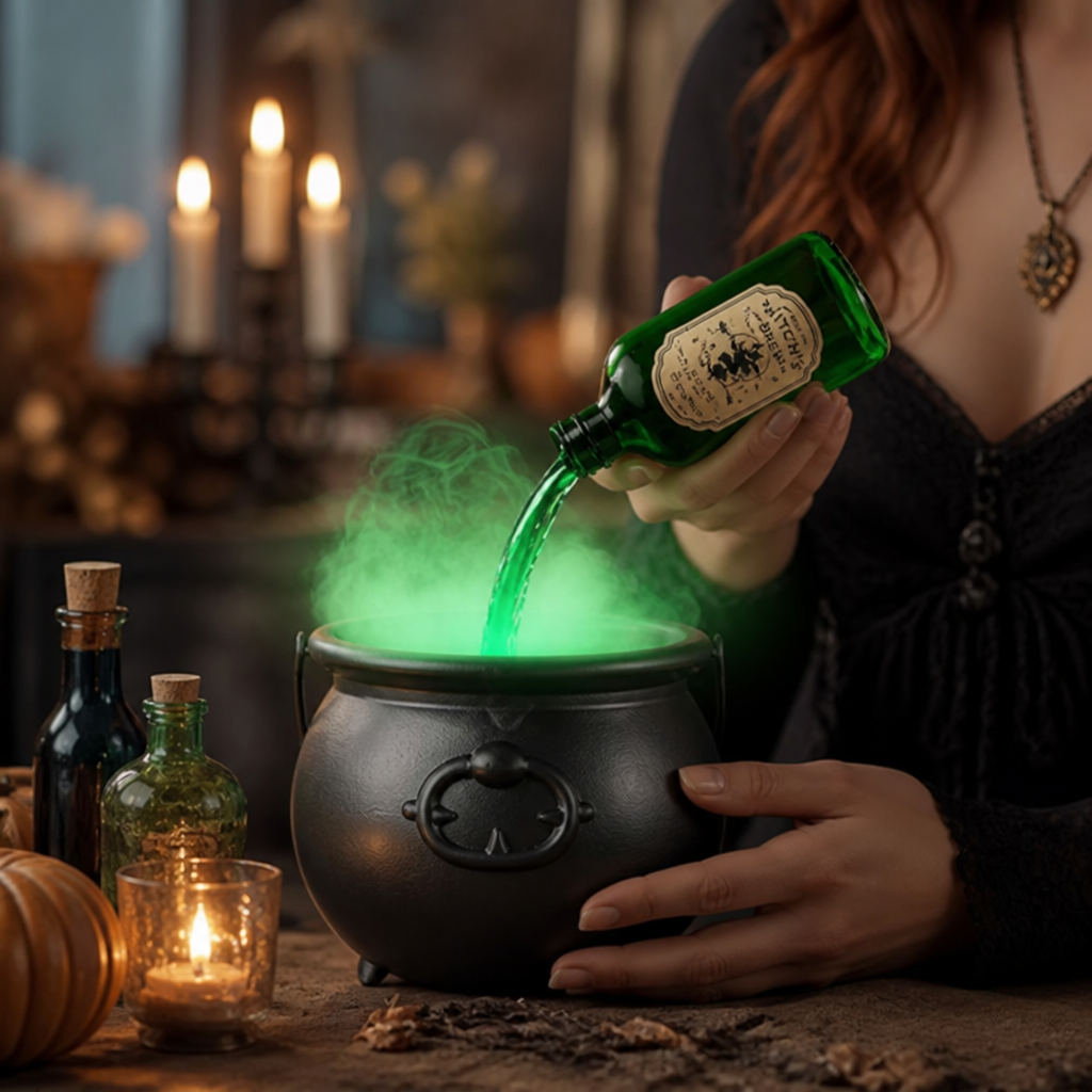 Floating Bottle & Mist Diffuser Witch Cauldron (Tabletop)