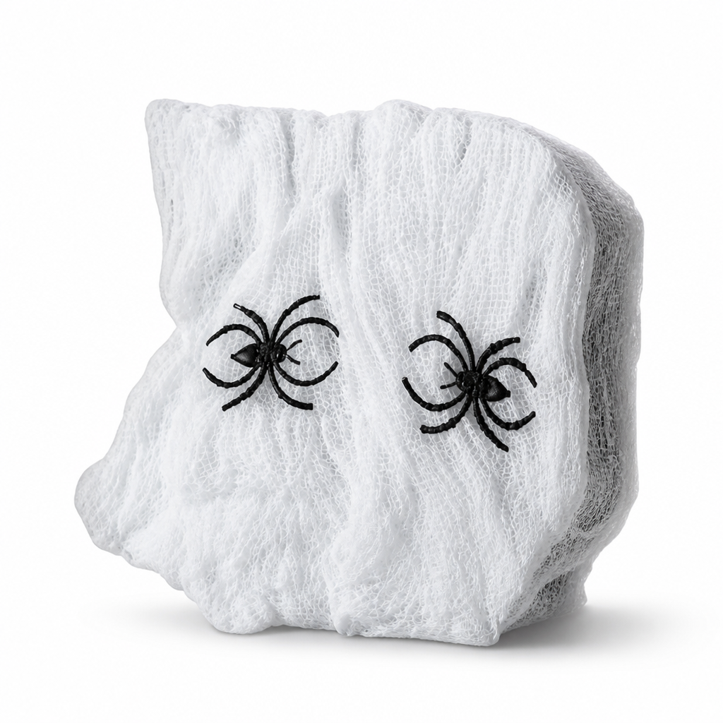 Hanging Skull & Spider Web Decoration (Indoor/Outdoor)