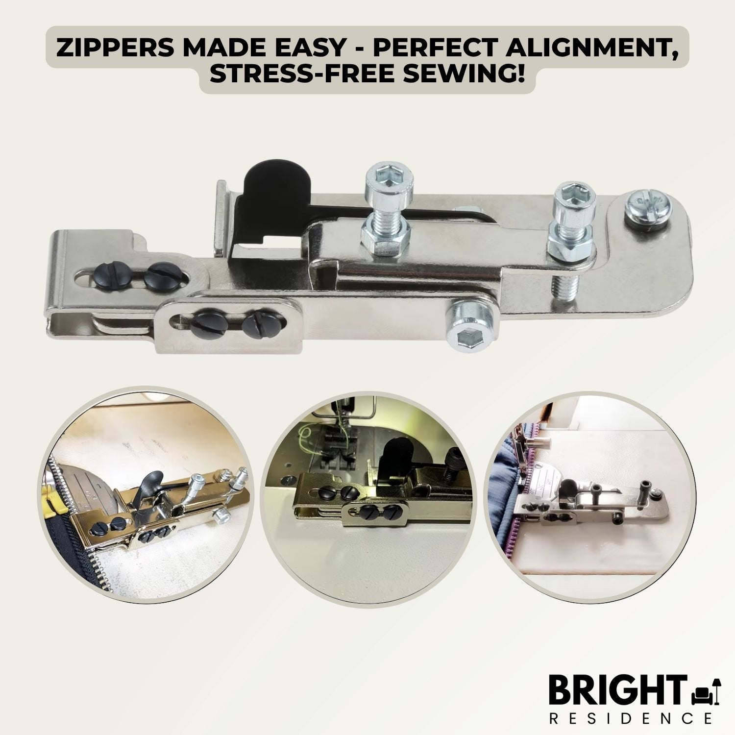 Zipper Foot | Snap On Fit for Most Machines | Stainless Steel | Anchor