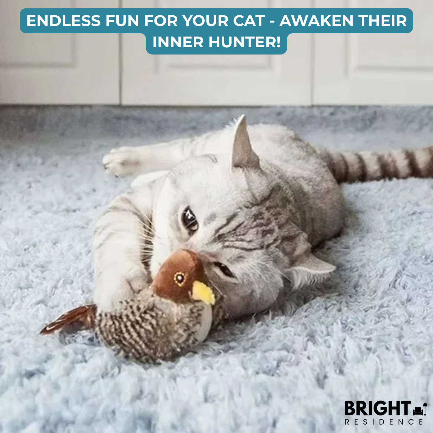 Cat Toy | Realistic Chirping Bird Sounds | Touch Activated | Aviary