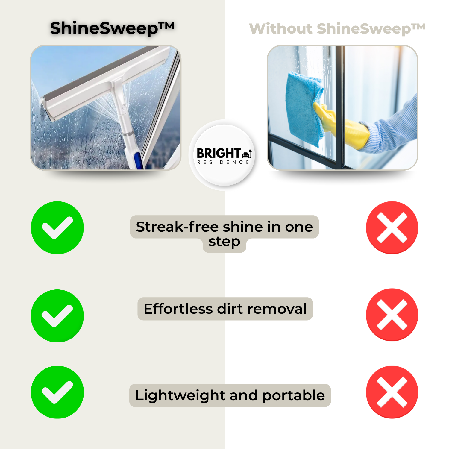 Window Squeegee | Reaches Up To 51 In | Built-In Sprayer | Crest