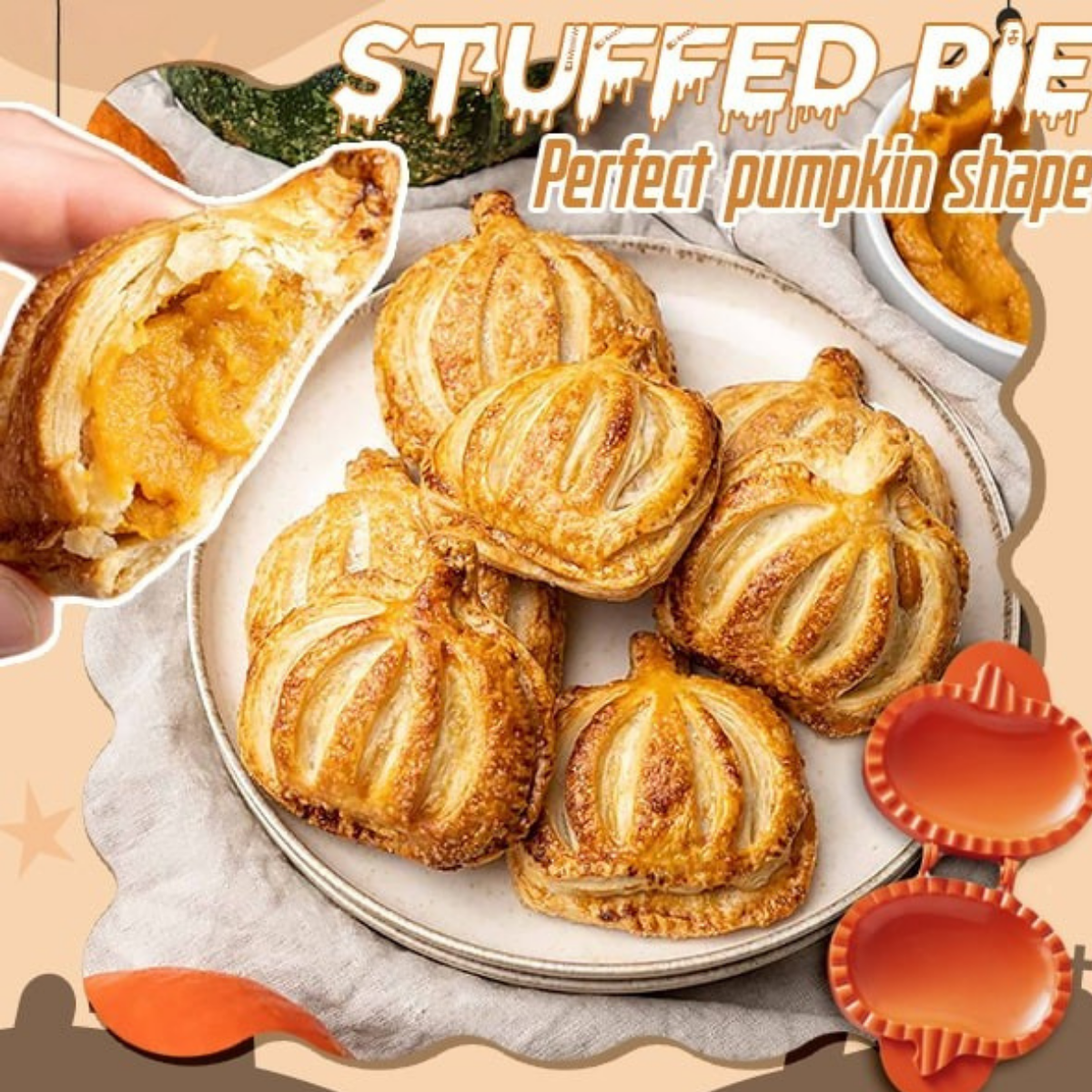 Hand Pie Mold | Pumpkin, Apple and Acorn | BPA Free ABS Plastic | Tamarind