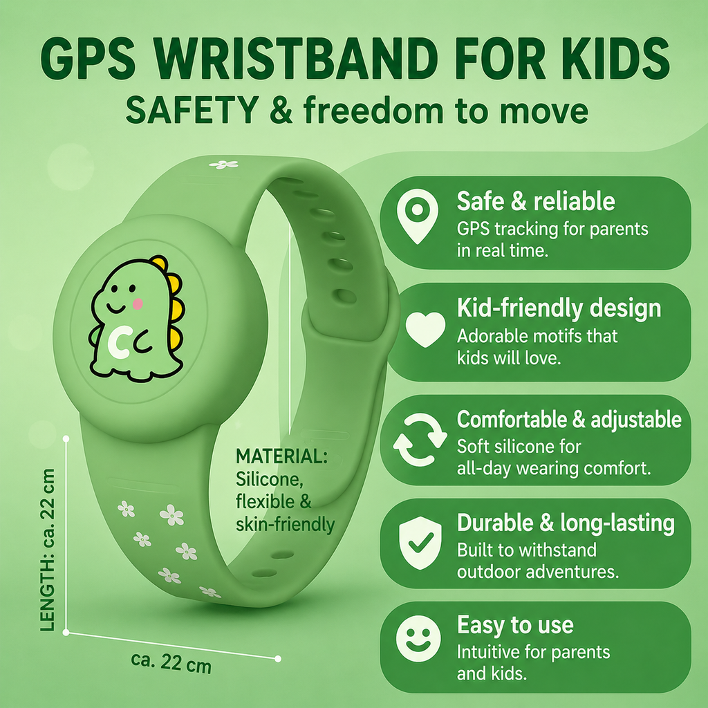 GPS | Kids Wristband | Location Tracking | Adjustable Silicone Wristband | KidLoca