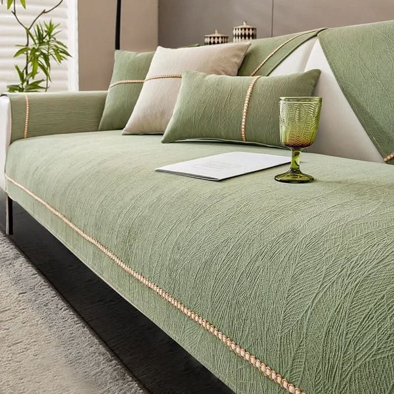 Sofa Cover | 100% Polyester Knit | Non-Slip, Wrinkle-Free | Sage