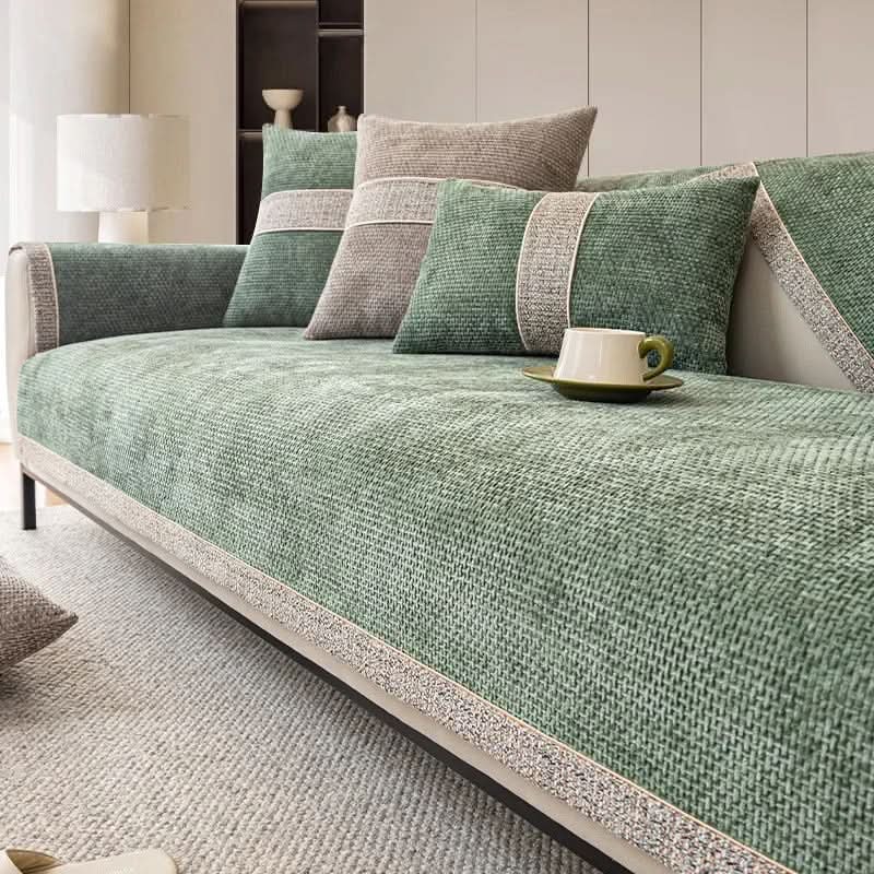 Sofa Cover | 100% Polyester Knit | Non-Slip, Wrinkle-Free | Sage